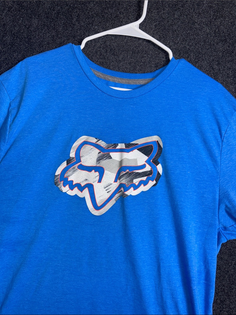 Fox Bright Blue Short-Sleeve Tee with Graphic Fox Head